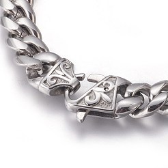 Anlaufgeschützte Panzerkettenarmbänder aus Edelstahl 201&nbsp;BJEW-P244-01P