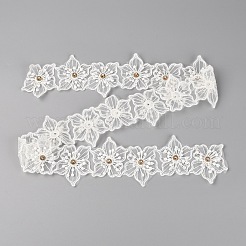 Nastro di organza con perline marrone dorato chiaro&nbsp;FW-TAC0003-04