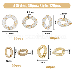120 pz 4 stili anelli di collegamento in plastica e acrilico ccb&nbsp;FIND-FH0006-19