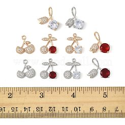 10 pz 10 stili in ottone micro pavé di ciondoli in zirconi cubici&nbsp;KK-FS0001-80