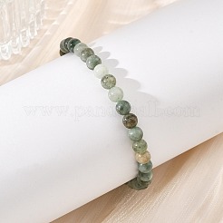 Bracelets ajustables en perles de jade naturel du Myanmar/jade birman pour femmes et hommes&nbsp;BJEW-JB13973