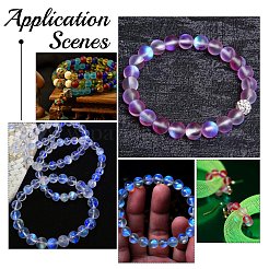 Chapelets de perles en pierre de lune synthétique&nbsp;G-AR0002-40G