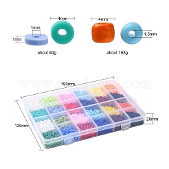 Graine de verre bricolage et disque de perles d'argile polymère kit de recherche de fabrication de bijoux&nbsp;DIY-YW0005-31