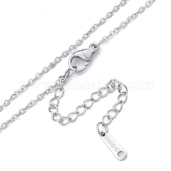 Collar de cadena de cable de acero inoxidable 304 que no se deslustra para hombres y mujeres&nbsp;NJEW-N050-A04-S15