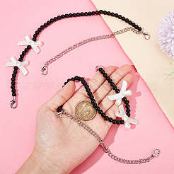 2 sangle de sac réglable en perles d'imitation ABS&nbsp;DIY-AR0003-16A
