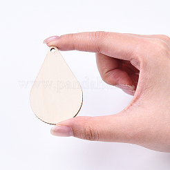 DIY Blatt & Tropfen Pappelholz große Anhänger Schlüsselanhänger Herstellung Kits&nbsp;DIY-YW0011-58