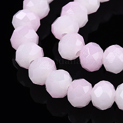 Brins de perles de verre imitation jade bicolores&nbsp;GLAA-T033-01B-07