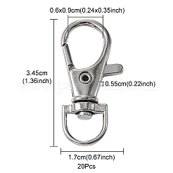 20 pz fermagli a moschettone girevoli in lega&nbsp;FIND-YW0001-55B