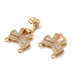 Messing Micro Pave klare Zirkonia Falte über Verschlüsse&nbsp;KK-C075-29G