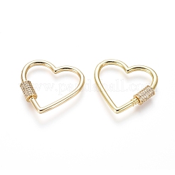 Charms in ottone con micro pavé di zirconi e moschettone a vite&nbsp;ZIRC-I031-11G-01