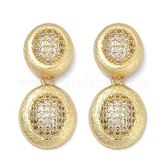 Latón micro pave aretes de circonita cúbica transparente&nbsp;EJEW-H154-10B-G
