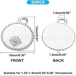 Colgante de acero inoxidable 304 con engastes de rhinestone&nbsp;STAS-UN0007-21P