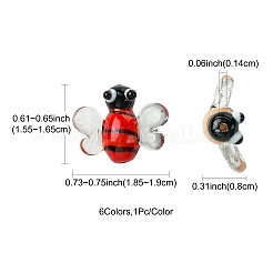 6pcs 6 Farben handgemachte Bunte Malerei-Perlen&nbsp;LAMP-FS0001-55