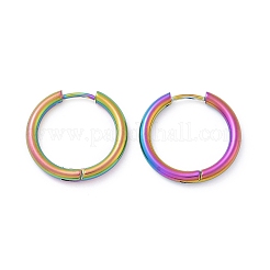 Boucles d'oreilles créoles en acier inoxydable 202&nbsp;EJEW-F111A-20mm-RC