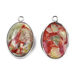 Pendentifs assemblés péridot et quartz rose&nbsp;G-T111-01