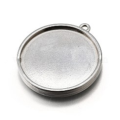 Cabochon-Fassungen für Anhänger aus Edelstahl 304&nbsp;STAS-S181-02P-B