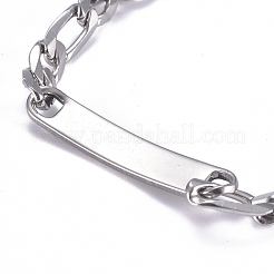 667 Edelstahl Figaro-Kette ID-Armbänder&nbsp;BJEW-G631-01P-1