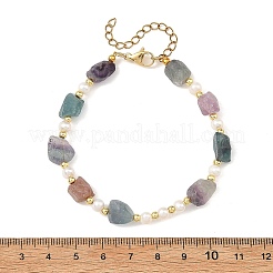 Bracelets en fluorite brute naturelle et perles&nbsp;BJEW-JB14441