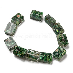 Jaspe impérial naturel teint avec des brins de perles de résine&nbsp;G-G083-F06-01