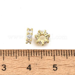 Laiton micro pavé de perles de zircone cubique claires&nbsp;KK-V008-18G