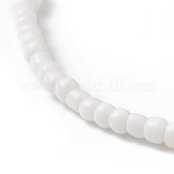 Elastisches Armband aus Fimo mit bösem Blick und Glassamenperlen für Frauen&nbsp;BJEW-JB08617