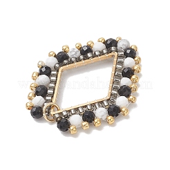 Anhänger aus natürlichem Howlith und schwarzem Onyx (gefärbt und erhitzt)&nbsp;PALLOY-MZ01167-01