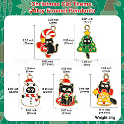 30 pendentif en alliage émaillé sur le thème du chat de Noël&nbsp;ENAM-CJ0006-53
