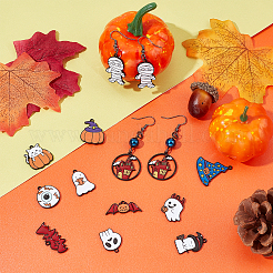 24 Stück 12 Stile Halloween-Thema Legierung Emaille Anhänger&nbsp;ENAM-SC0001-93