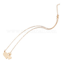 1 Stück 302 Edelstahl Herz Puzzle Anhänger Kabel Kette Lasso y Halsketten für Frauen&nbsp;NJEW-TADJ0001-01KCG