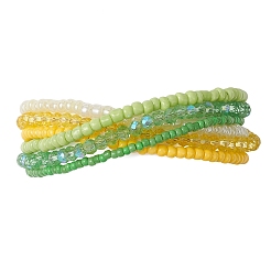 Braccialetti multistrato con perline di vetro per donna&nbsp;BJEW-JB12990