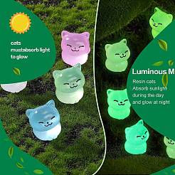 30 Stück 5 Farben leuchtendes Harz niedliche kleine Katzenornamente&nbsp;RESI-SZ0003-43