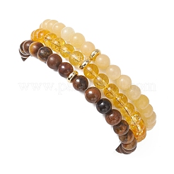 Pulseras elásticas para mujer con piedras preciosas mixtas naturales y sintéticas y perlas cultivadas de agua dulce.&nbsp;BJEW-JB13205-02