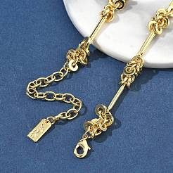 Halskette aus Messing mit Gliederkette und Scheibenperlen für Damen&nbsp;NJEW-G196-01G