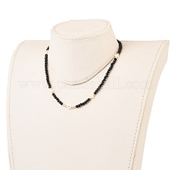 Estrella con mal de ojo collares de cuentas de concha blanca natural&nbsp;NJEW-JN03147-02