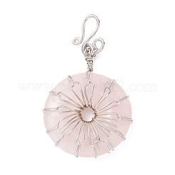 Natürlichen Rosenquarz große Anhänger&nbsp;G-P459-01P-G