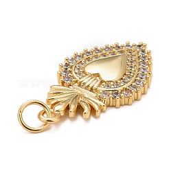 Ciondoli in ottone con placcatura a cremagliera con micro pavé di zirconi chiari&nbsp;KK-M229-38G