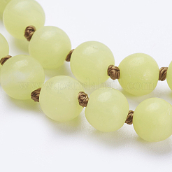 Collares naturales de cuentas de jade de limón&nbsp;X-NJEW-P202-36-B13