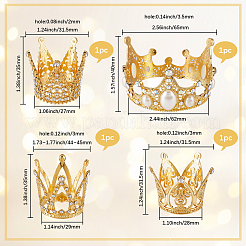 4 stücke 4 arten legierung strass crown kuchen dekoration&nbsp;DIY-SP0003-26G