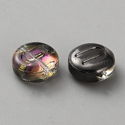 Perles de verre électrolytiques transparentes à placage UV&nbsp;GLAA-TAC0024-12C-U