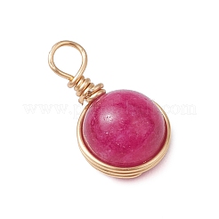 5 pendentif en fil de cuivre enveloppé de jade malaisien naturel teinté&nbsp;PALLOY-JF03333