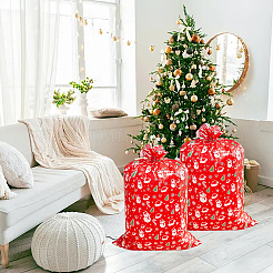 3 sac de rangement rectangulaire en plastique pour cadeaux de Noël&nbsp;ABAG-WH20010-08B