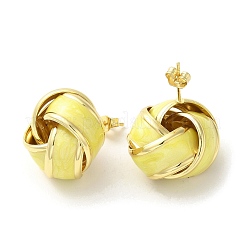 Boucles d'oreilles à tige en fer plaqué or 18 carat véritable pour femmes&nbsp;EJEW-M251-09G-01