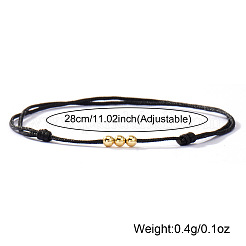 5 Stück geflochtenes Armband aus runden Messingperlen&nbsp;QM9209-6