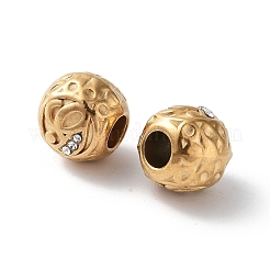 Placcatura ionica (ip) 304 perline europee in strass in acciaio inossidabile&nbsp;STAS-A092-10G-G