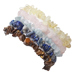 12 constellation de bracelets extensibles en perles de pierres précieuses mélangées naturelles pour femmes et hommes&nbsp;BJEW-JB10264-04