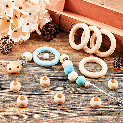 Perles en bois naturel non fini&nbsp;WOOD-PH0008-92