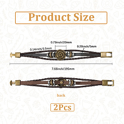 Lederarmbänder mit breiter Kordel und mehreren Strängen&nbsp;BJEW-WH20009-04