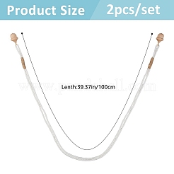2 pieza de clips para sujetar cortinas con cordón de algodón de macramé&nbsp;HJEW-FH00223