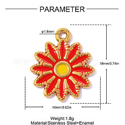 Pendentifs en acier inoxydable 304 émaillés&nbsp;STAS-OY018-26G-02