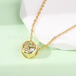 Colliers à chaîne avec pendentif constellation en laiton et zircone cubique pavée&nbsp;LS-NJEW-D334-01G-03
